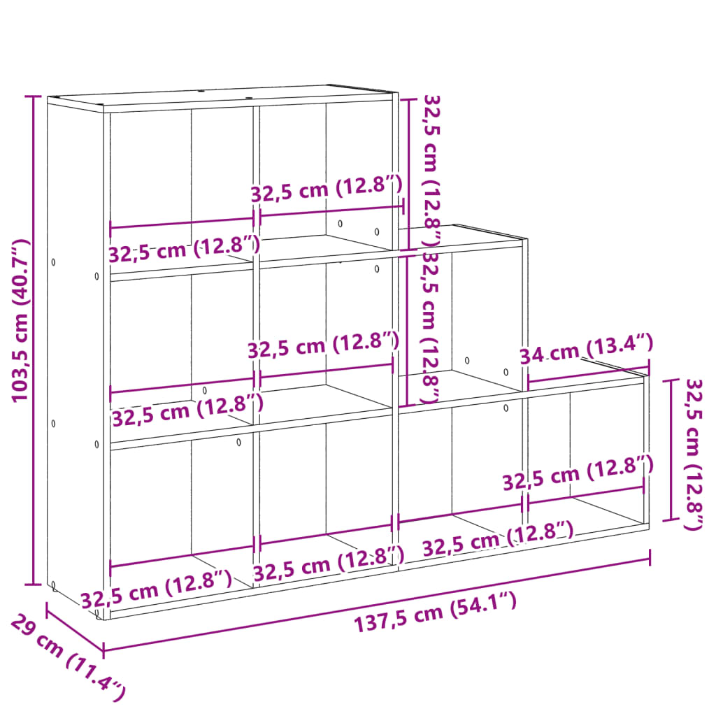 Bibliotecă/separator cameră stejar maro 137,5x29x103,5 cm lemn