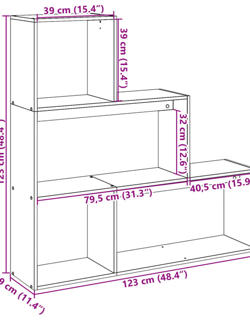 Загрузите изображение в средство просмотра галереи, Bibliotecă/separator 3 niveluri stejar sonoma 123x29x123cm lemn
