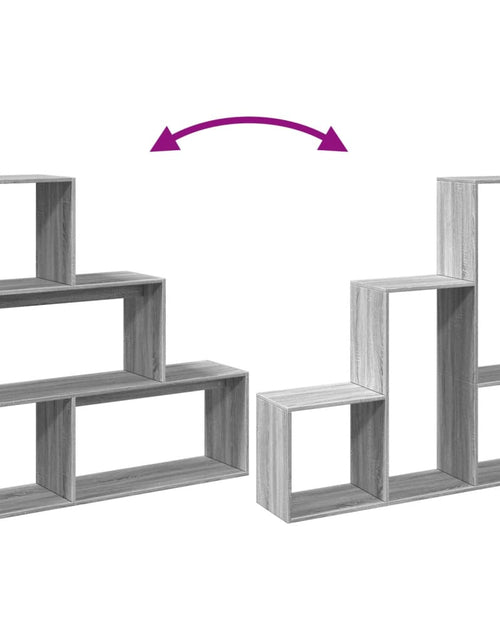 Загрузите изображение в средство просмотра галереи, Bibliotecă/separator 3 niveluri gri sonoma 123x29x123 cm lemn
