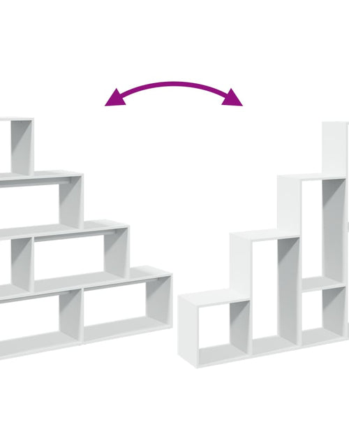 Загрузите изображение в средство просмотра галереи, Bibliotecă/separator 4 niveluri, alb, 143,5x29x143,5 cm lemn
