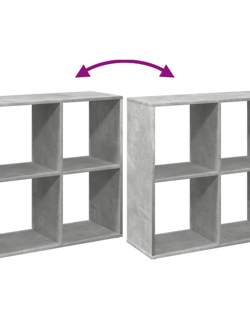 Загрузите изображение в средство просмотра галереи, Bibliotecă/separator cameră gri beton 69,5x29x69,5 cm lemn
