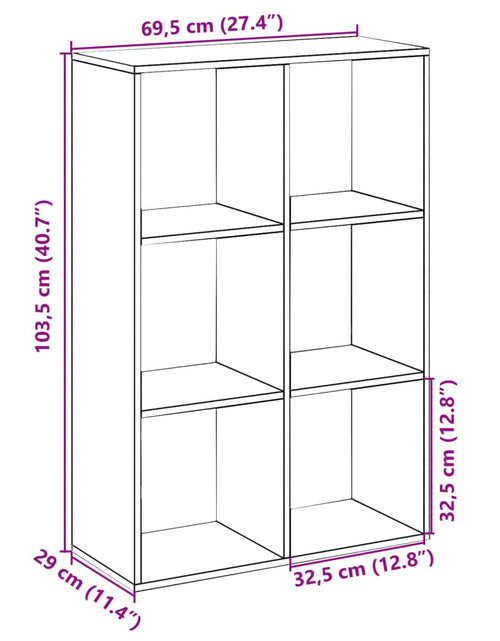 Загрузите изображение в средство просмотра галереи, Bibliotecă/separator cameră stejar sonoma 69,5x29x103,5 cm lemn
