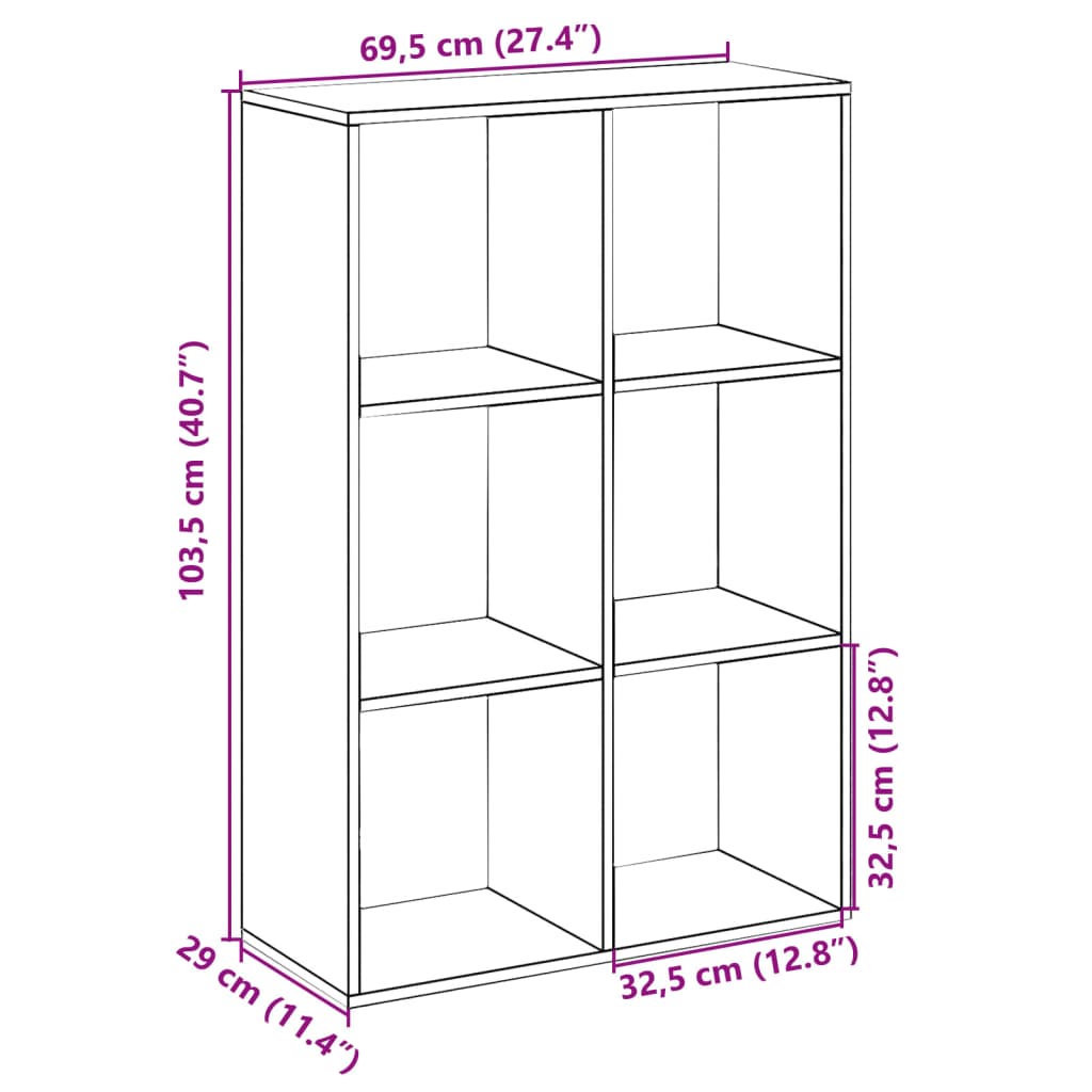 Bibliotecă/separator cameră stejar sonoma 69,5x29x103,5 cm lemn