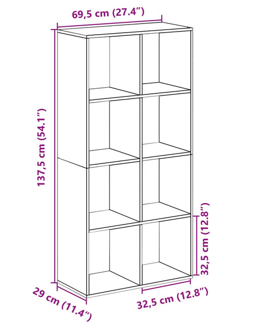 Încărcați imaginea în vizualizatorul Galerie, Bibliotecă/separator cameră alb 69,5x29x137,5 cm lemn prelucrat
