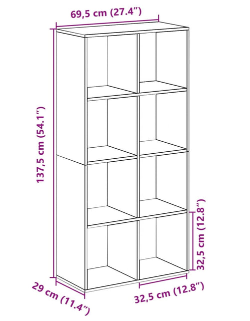 Загрузите изображение в средство просмотра галереи, Bibliotecă/separator cameră gri sonoma 69,5x29x137,5 cm lemn
