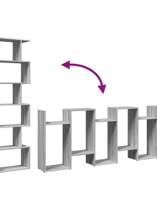 Загрузите изображение в средство просмотра галереи, Bibliotecă/separator 6 niveluri sonoma gri 70x24x193 cm lemn

