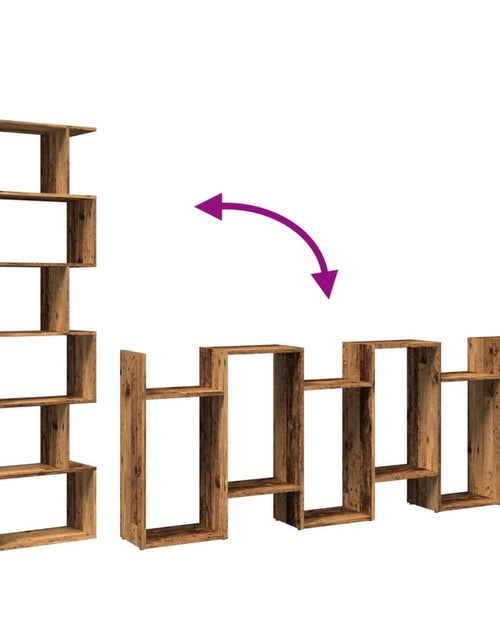 Загрузите изображение в средство просмотра галереи, Bibliotecă/separator 6 niveluri lemn vechi 70x24x193 cm lemn
