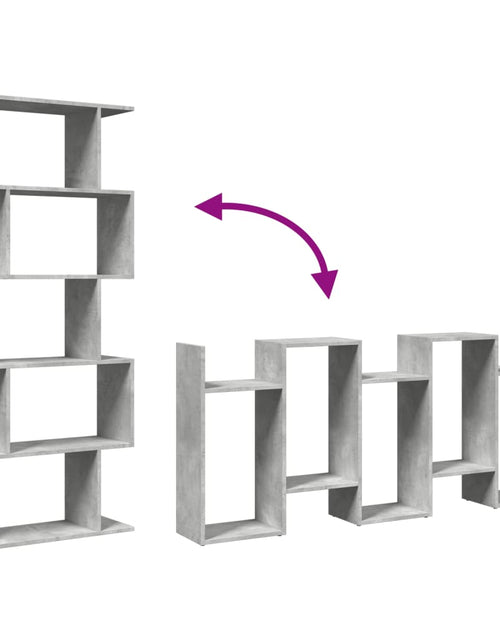 Загрузите изображение в средство просмотра галереи, Bibliotecă/separator 5 niveluri gri beton 70x24x161 cm lemn
