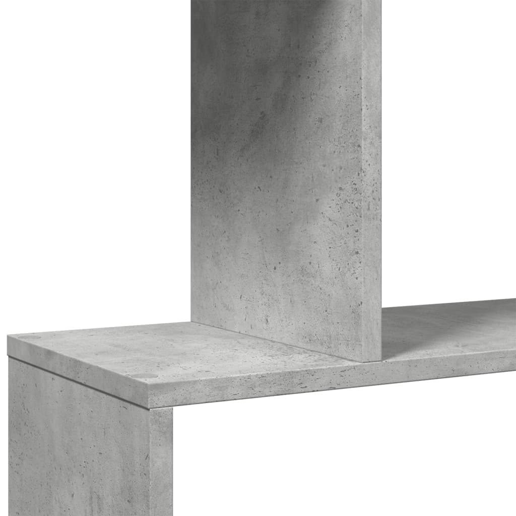 Bibliotecă/separator 5 niveluri gri beton 70x24x161 cm lemn