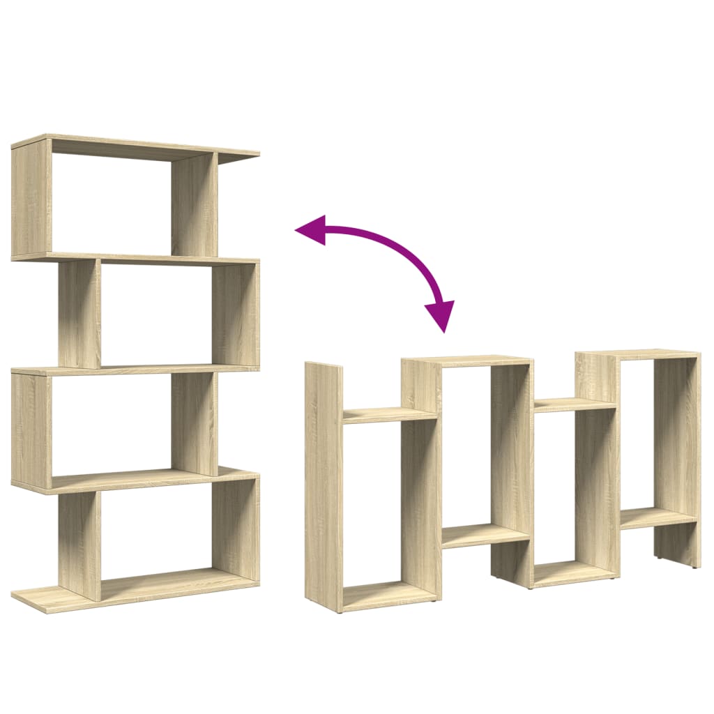 Bibliotecă/separator 4 niveluri stejar sonoma 70x24x129cm lemn