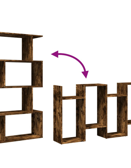 Загрузите изображение в средство просмотра галереи, Bibliotecă/separator 4 niveluri stejar fumuriu 70x24x129cm lemn
