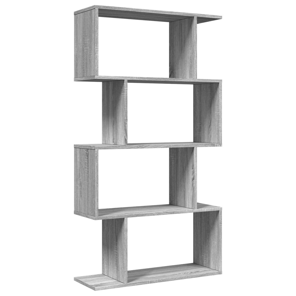 Bibliotecă/separator 4 niveluri sonoma gri 70x24x129cm lemn