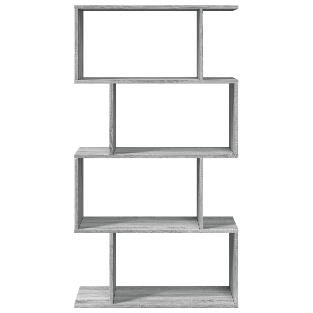 Bibliotecă/separator 4 niveluri sonoma gri 70x24x129cm lemn