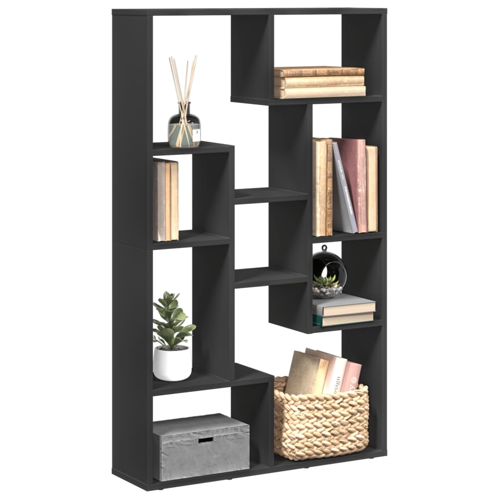 Bibliotecă, negru, 72x20x120 cm, lemn prelucrat