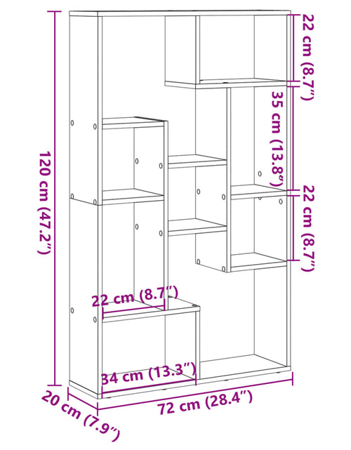 Загрузите изображение в средство просмотра галереи, Bibliotecă, gri beton, 72x20x120 cm, lemn prelucrat
