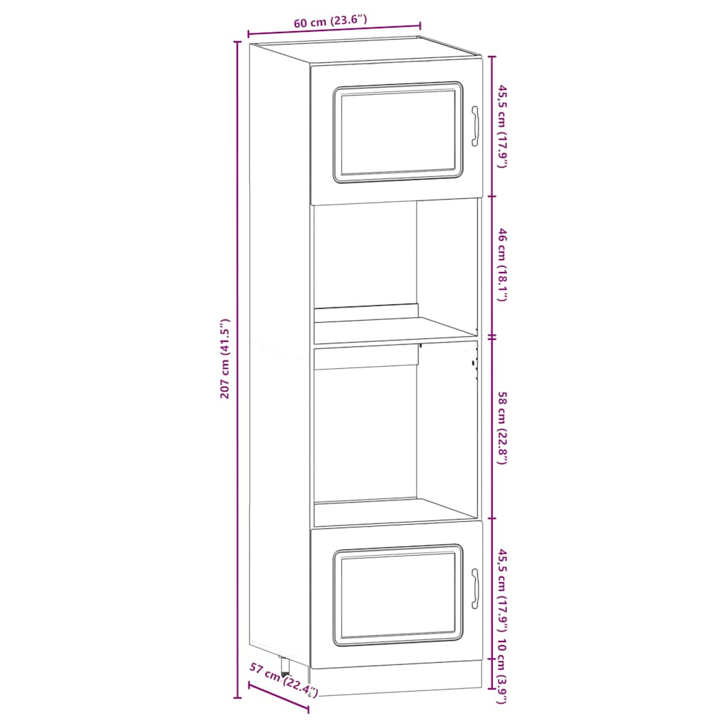 Set dulap de bucătărie 7 piese „Kalmar” stejar artizanal lemn