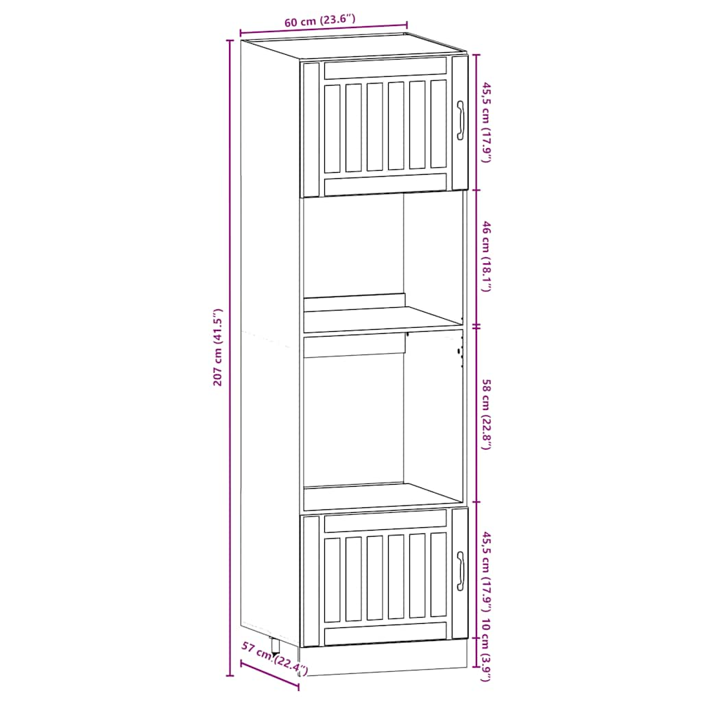 Set dulap de bucătărie 7 piese „Kalmar” lemn negru prelucrat