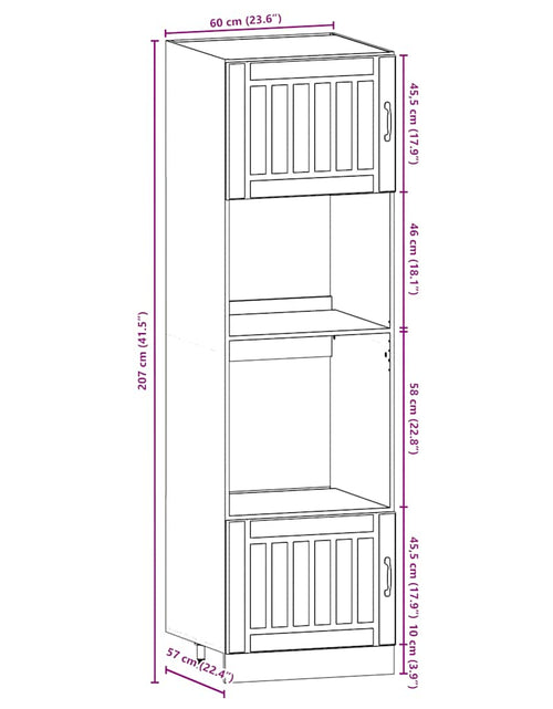 Încărcați imaginea în vizualizatorul Galerie, Set dulap de bucătărie din 7 piese „Kalmar” stejar afumat Lemn
