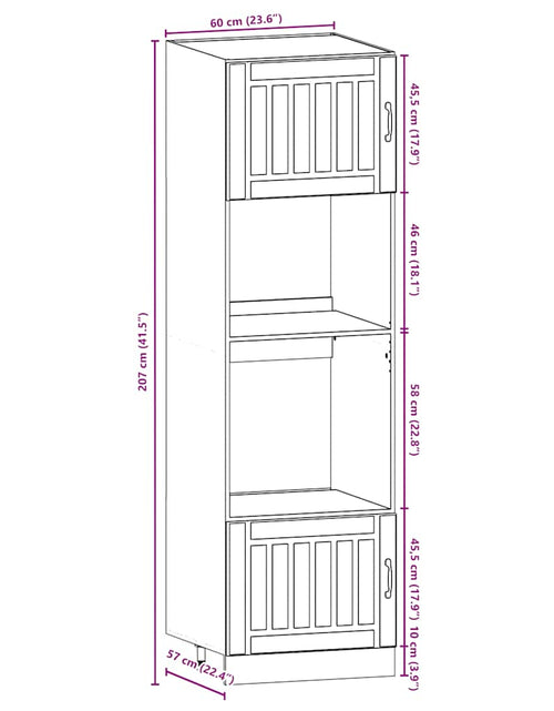 Încărcați imaginea în vizualizatorul Galerie, Set dulap de bucătărie din 7 piese „Kalmar” stejar maro lemn
