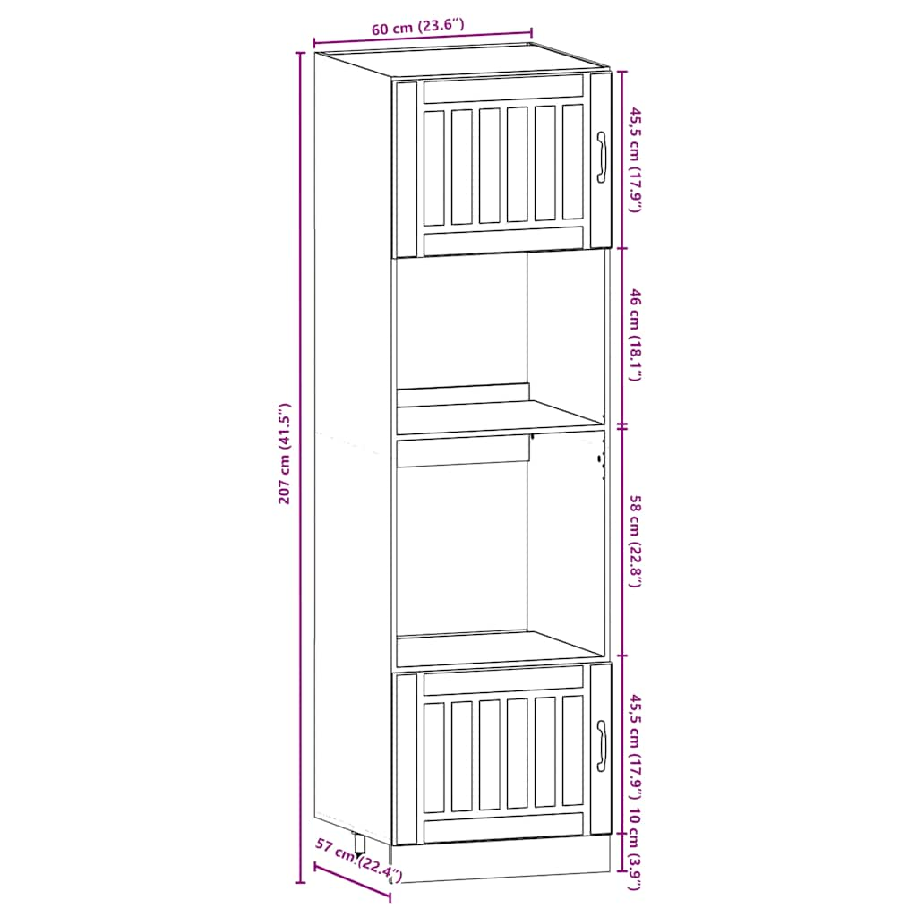 Set dulap de bucătărie 7 piese „Kalmar” stejar artizanal lemn