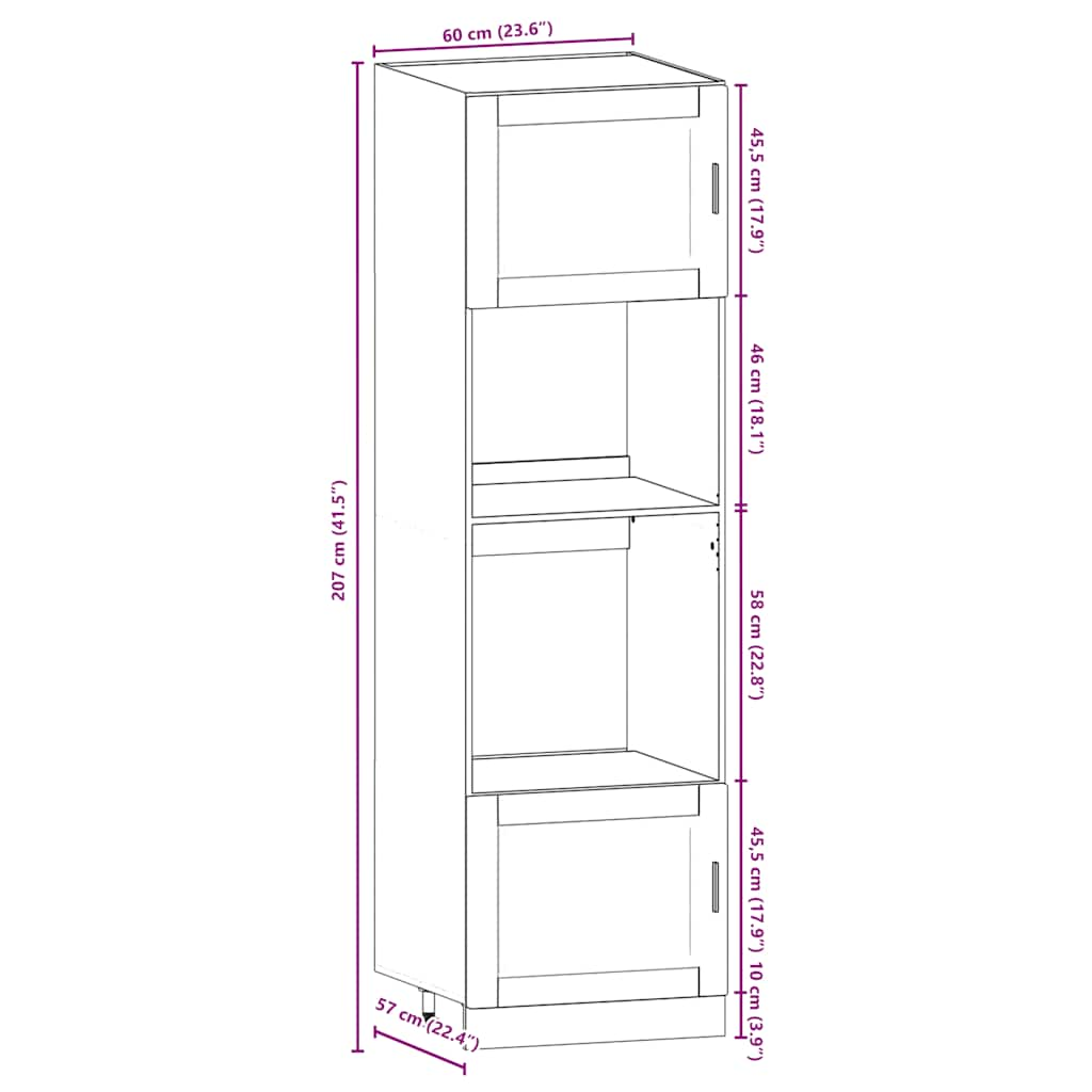 Set dulap de bucătărie 7 piese „Kalmar” lemn negru prelucrat