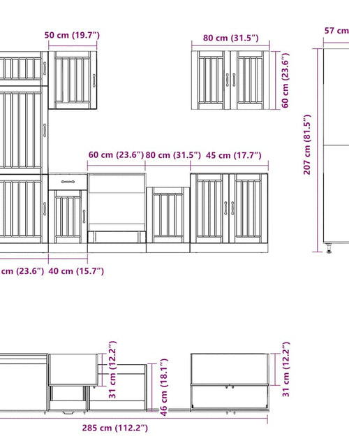 Загрузите изображение в средство просмотра галереи, Set dulap de bucătărie 7 piese „Kalmar” alb lucios Lemn
