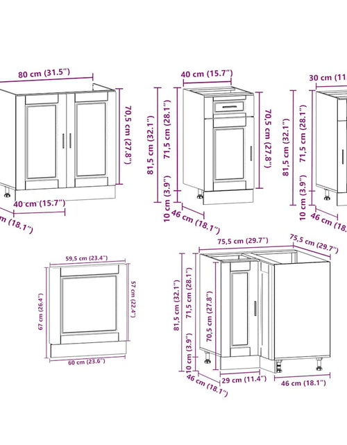 Încărcați imaginea în vizualizatorul Galerie, Set dulap de bucătărie din 11 piese „Portor” Lemn prelucrat alb
