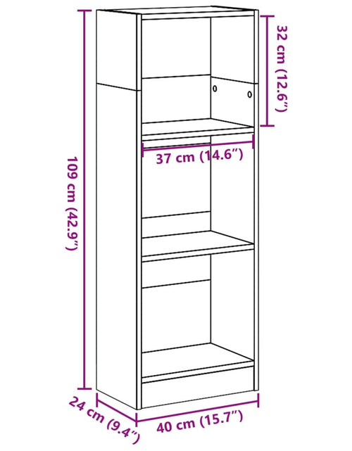 Încărcați imaginea în vizualizatorul Galerie, Bibliotecă, stejar fumuriu, 40x24x109 cm, lemn prelucrat
