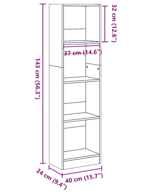 Încărcați imaginea în vizualizatorul Galerie, Bibliotecă, alb, 40x24x143 cm, lemn prelucrat
