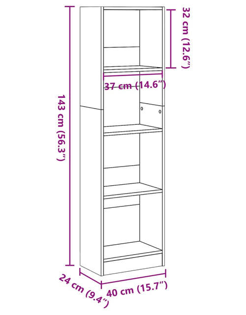 Încărcați imaginea în vizualizatorul Galerie, Bibliotecă, gri beton, 40x24x143 cm, lemn prelucrat
