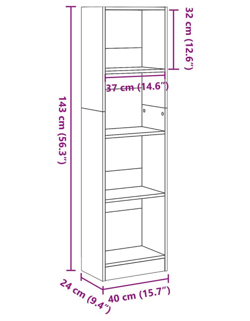 Încărcați imaginea în vizualizatorul Galerie, Bibliotecă, stejar maro, 40x24x143 cm, lemn prelucrat
