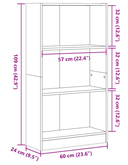 Загрузите изображение в средство просмотра галереи, Bibliotecă, alb, 60x24x109 cm, lemn prelucrat
