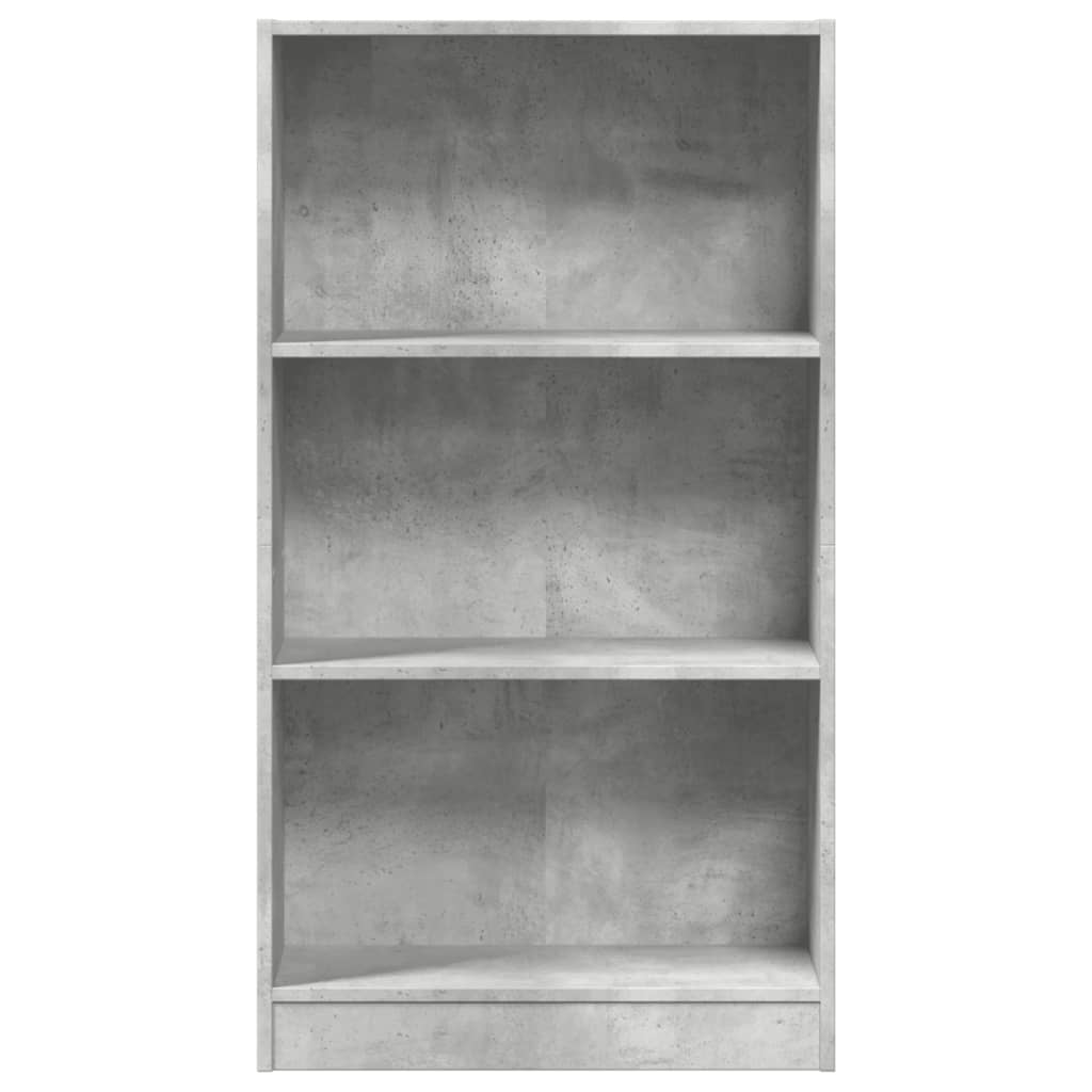 Bibliotecă, gri beton, 60x24x109 cm, lemn prelucrat