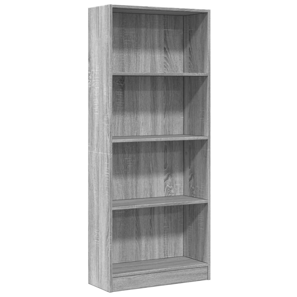 Bibliotecă, gri sonoma, 60x24x143 cm, lemn prelucrat