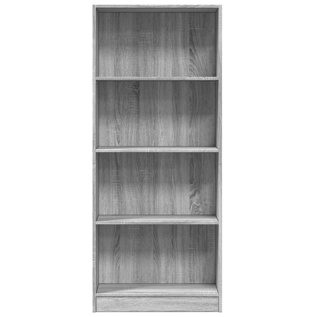 Bibliotecă, gri sonoma, 60x24x143 cm, lemn prelucrat