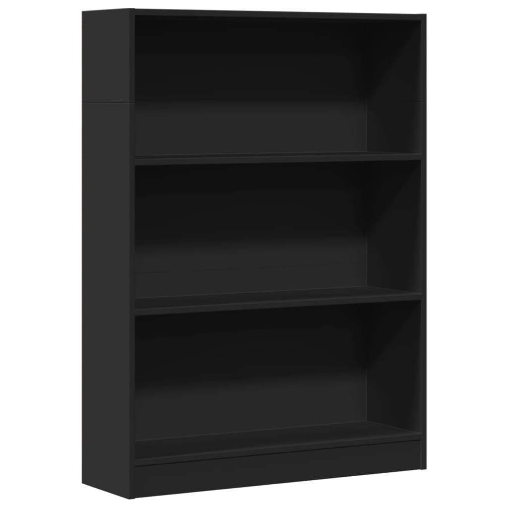 Bibliotecă, negru, 80x24x109 cm, lemn prelucrat