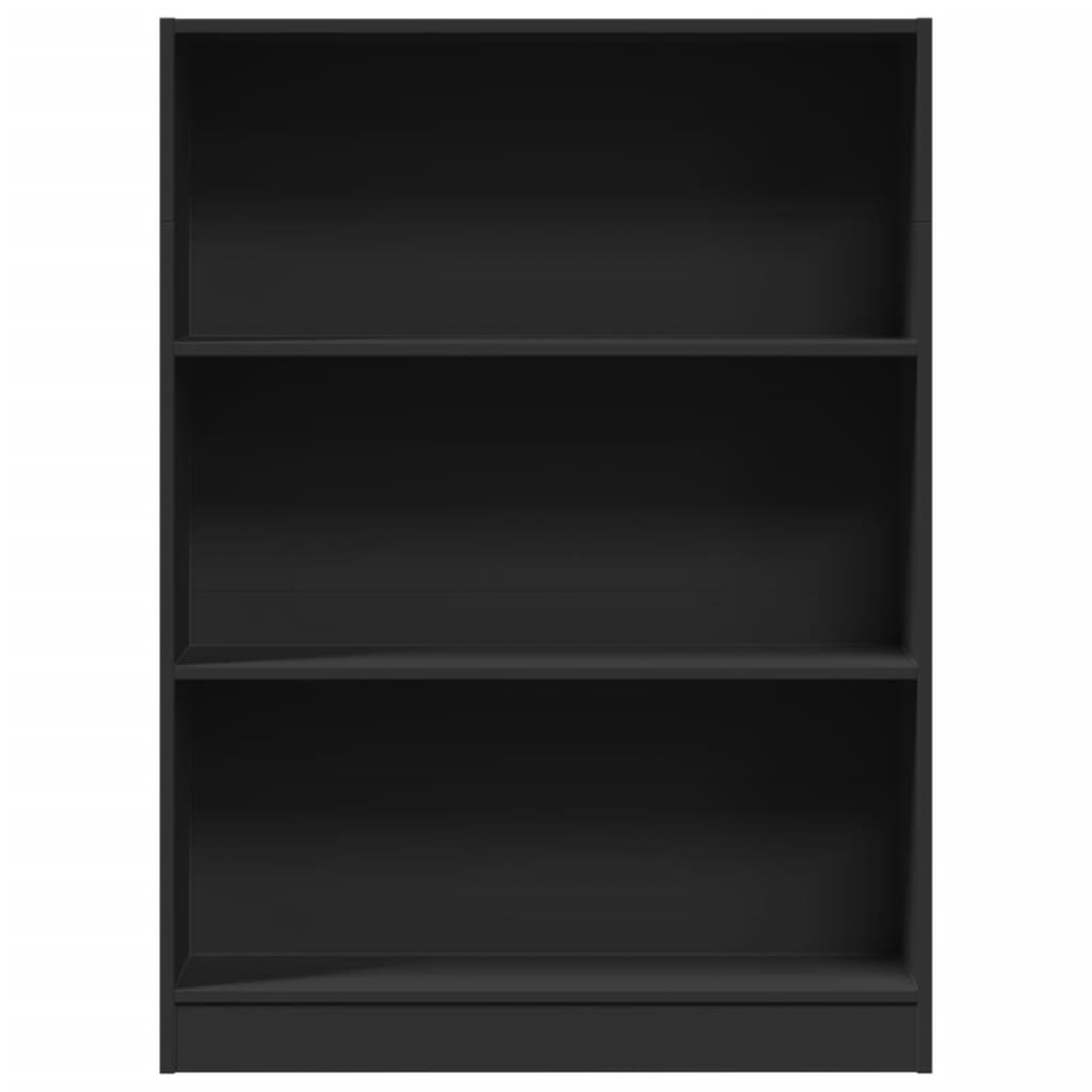 Bibliotecă, negru, 80x24x109 cm, lemn prelucrat