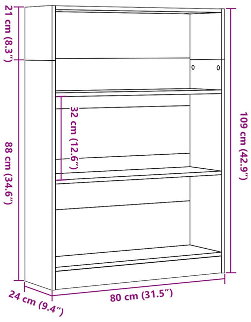 Загрузите изображение в средство просмотра галереи, Bibliotecă, negru, 80x24x109 cm, lemn prelucrat
