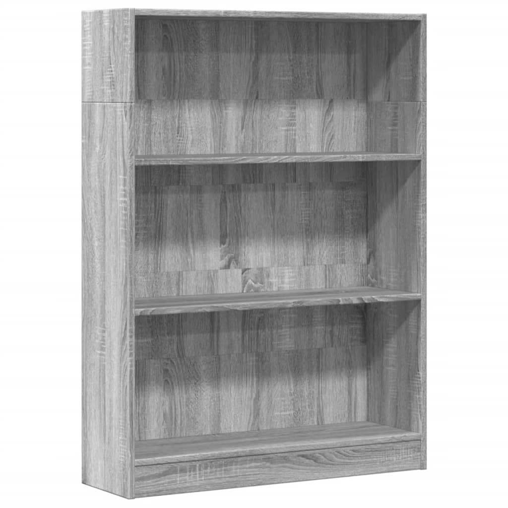 Bibliotecă, gri sonoma, 80x24x109 cm, lemn prelucrat