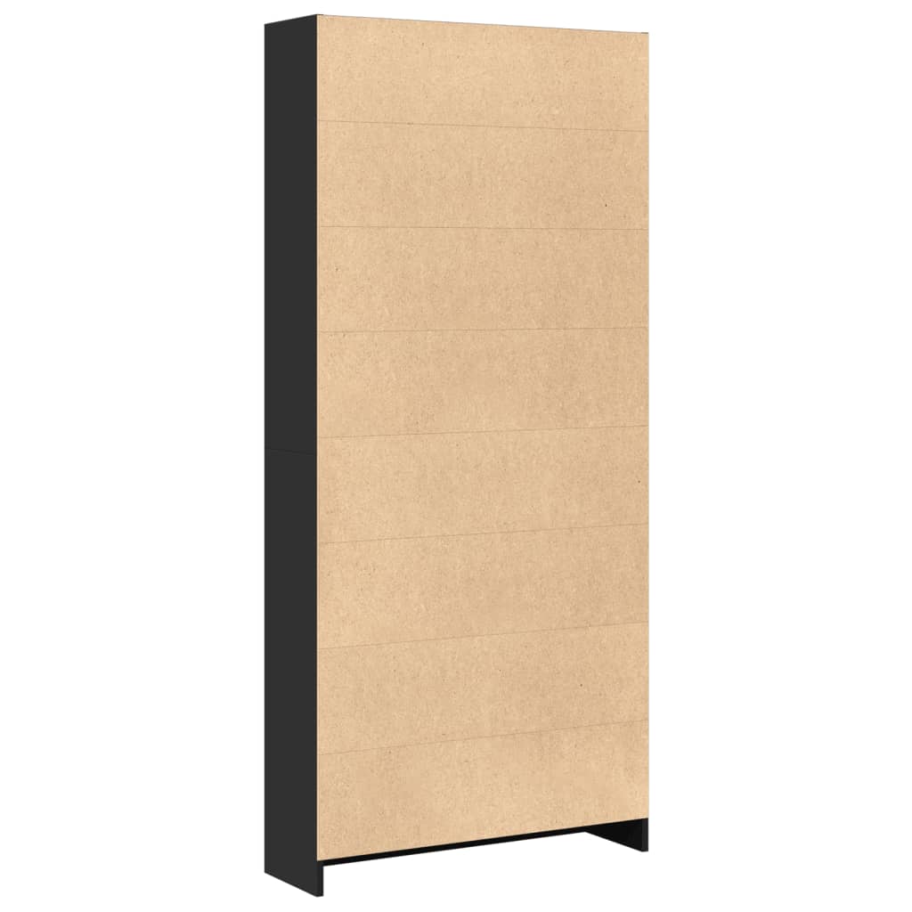 Bibliotecă, negru, 80x24x176 cm, lemn prelucrat