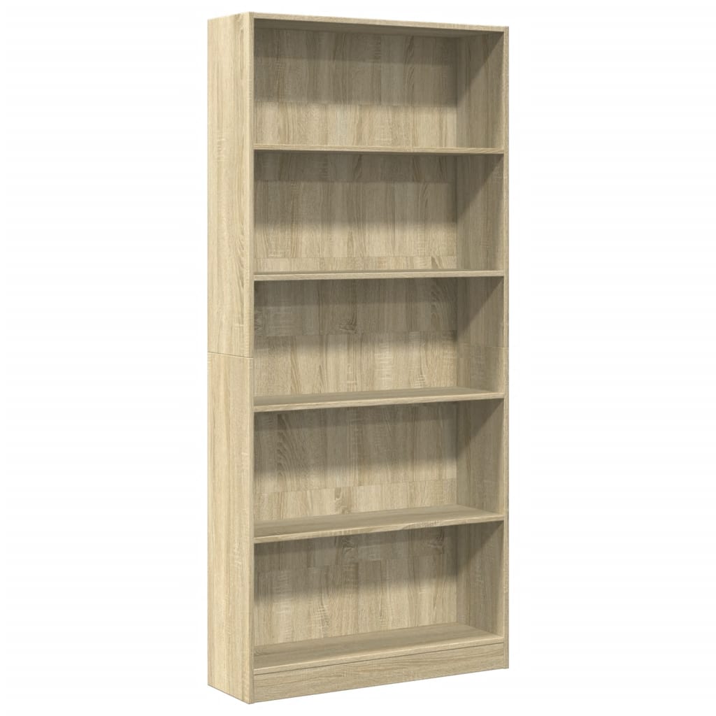 Bibliotecă, stejar sonoma, 80x24x176 cm, lemn prelucrat