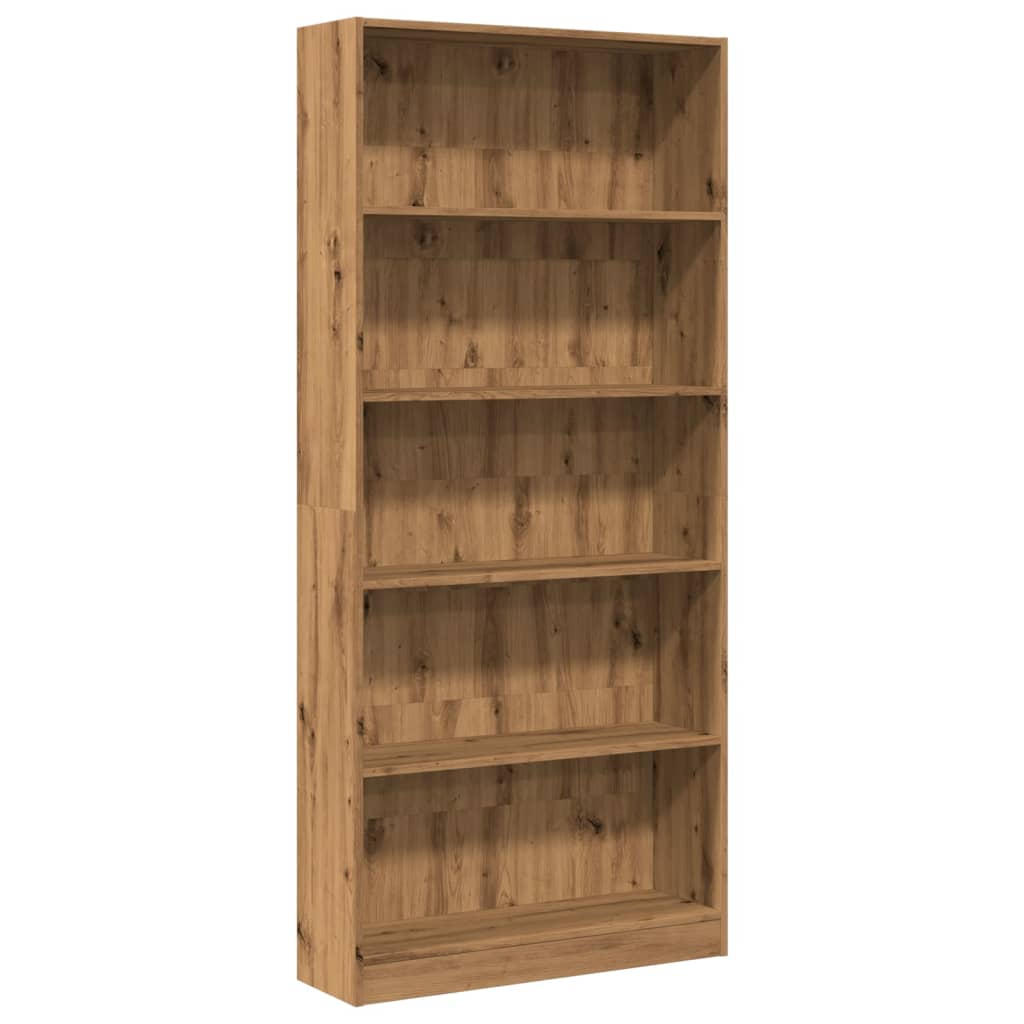 Bibliotecă, stejar artizanal, 80x24x176 cm, lemn prelucrat