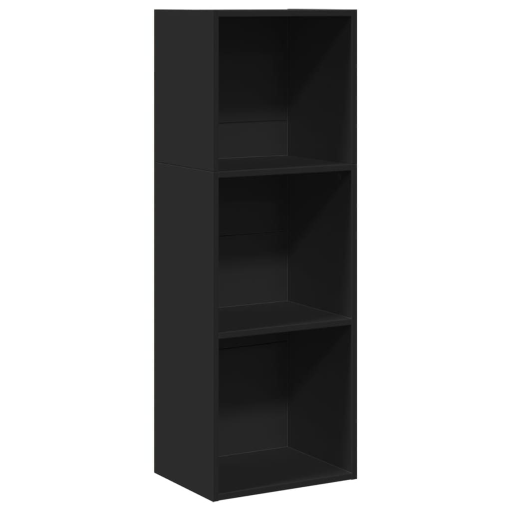 Bibliotecă, negru, 40x30x114 cm, lemn prelucrat