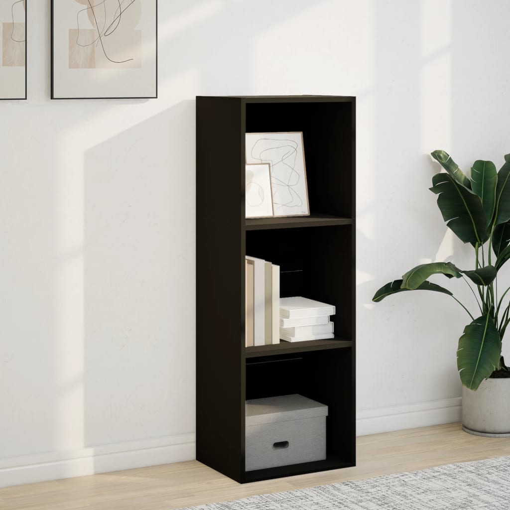 Bibliotecă, negru, 40x30x114 cm, lemn prelucrat