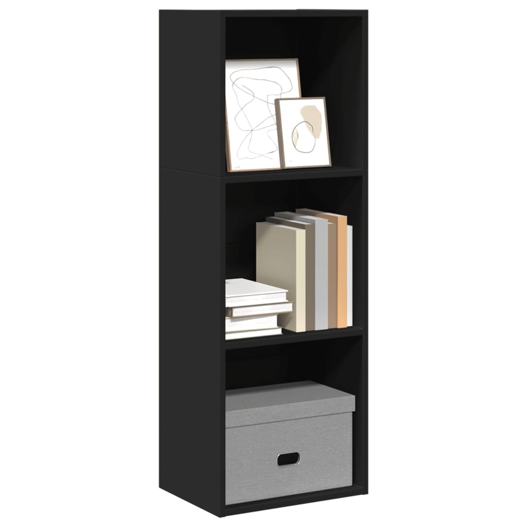 Bibliotecă, negru, 40x30x114 cm, lemn prelucrat