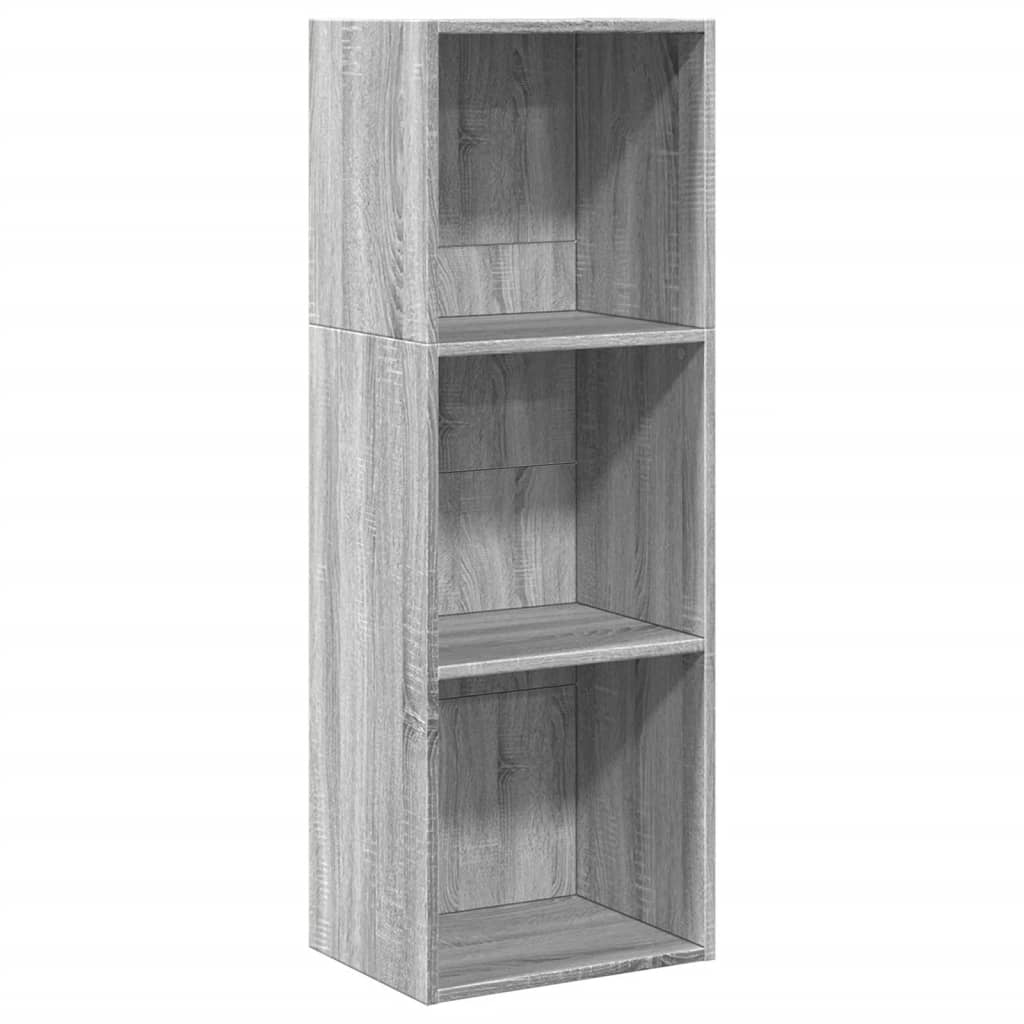 Bibliotecă, gri sonoma, 40x30x114 cm, lemn prelucrat