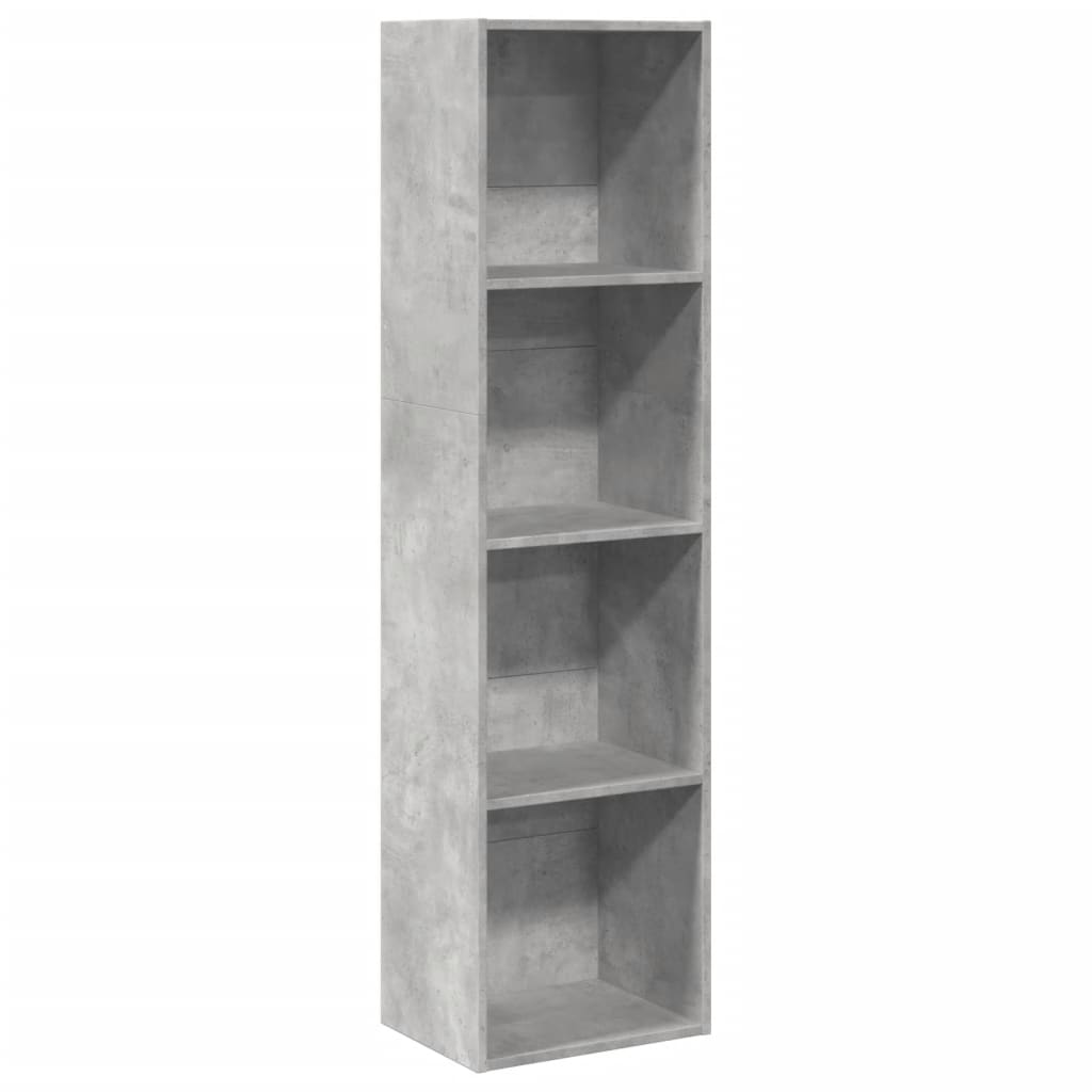 Bibliotecă, gri beton, 40x30x152 cm, lemn prelucrat