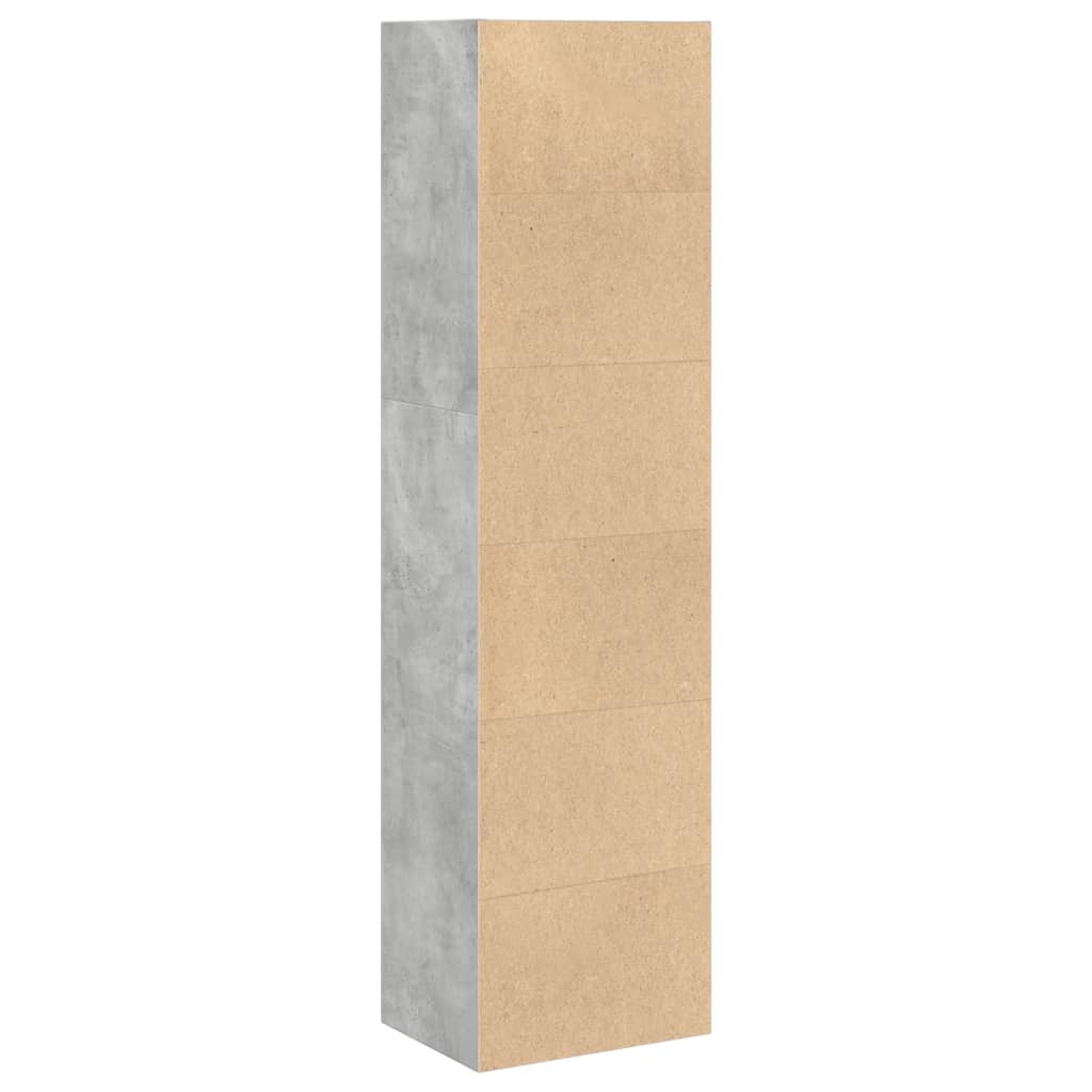 Bibliotecă, gri beton, 40x30x152 cm, lemn prelucrat