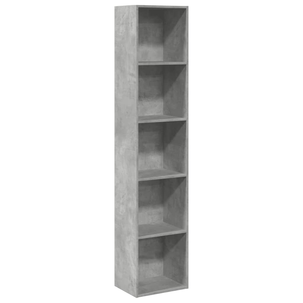 Bibliotecă, gri beton, 40x30x189 cm, lemn prelucrat