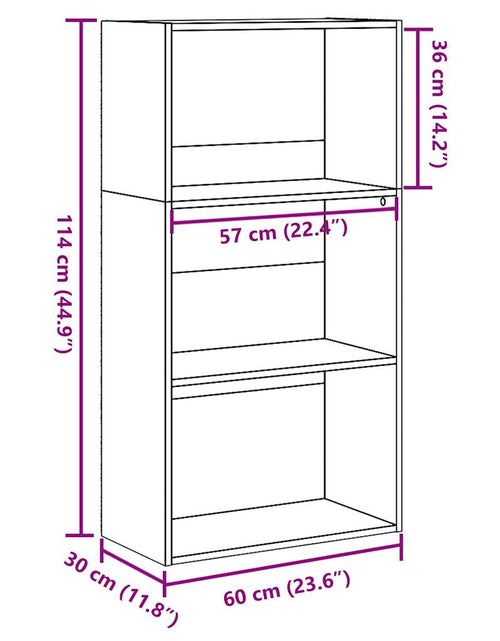 Încărcați imaginea în vizualizatorul Galerie, Bibliotecă, stejar sonoma, 60x30x114 cm, lemn prelucrat
